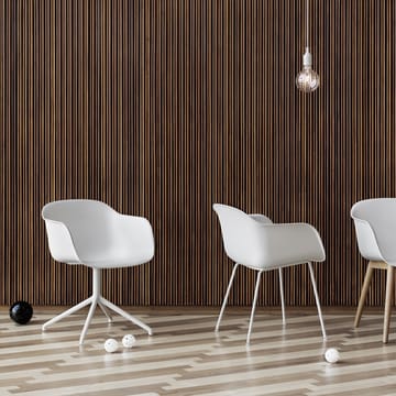 Silla de oficina Fiber armchair swivel base with return - White, base blanca - Muuto