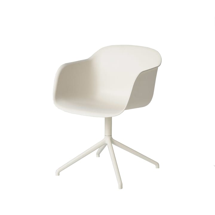 Silla de oficina Fiber armchair swivel base with return - White, base blanca - Muuto
