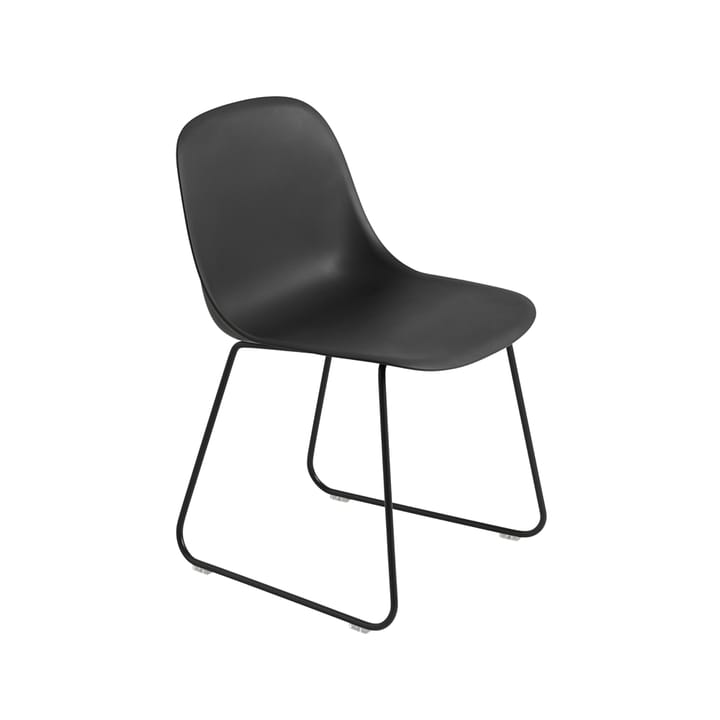 Silla Fiber base acero asiento de plástico - Black-Anthracite black - Muuto