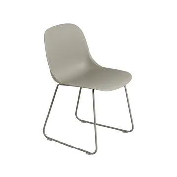 Silla Fiber base acero asiento de plástico - Grey-Grey - Muuto