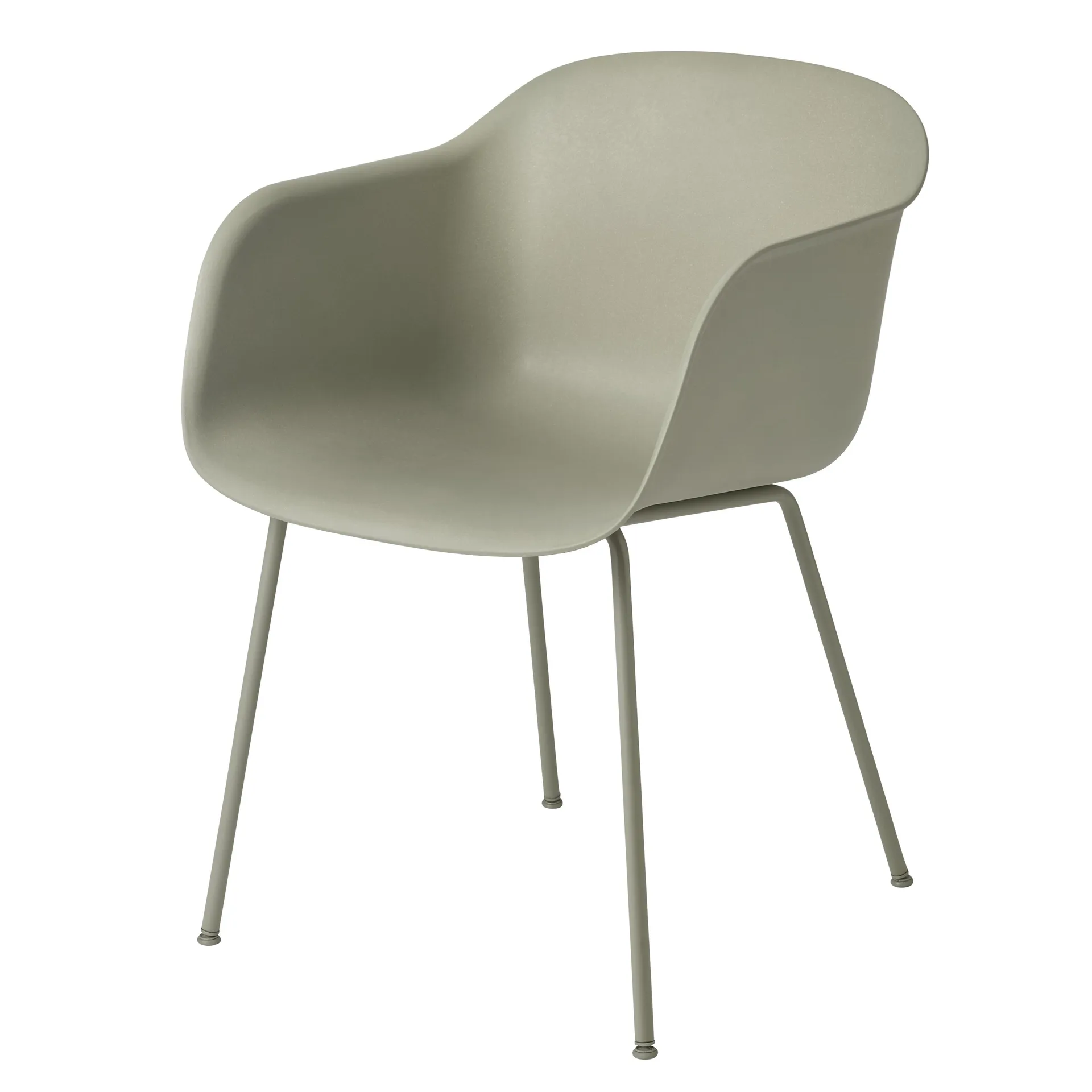 Silla Fiber chair con reposabrazos, Dusty green-Green (plástico) Muuto