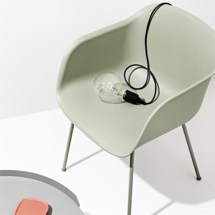 Silla Fiber chair con reposabrazos, Dusty green-Green (plástico) Muuto