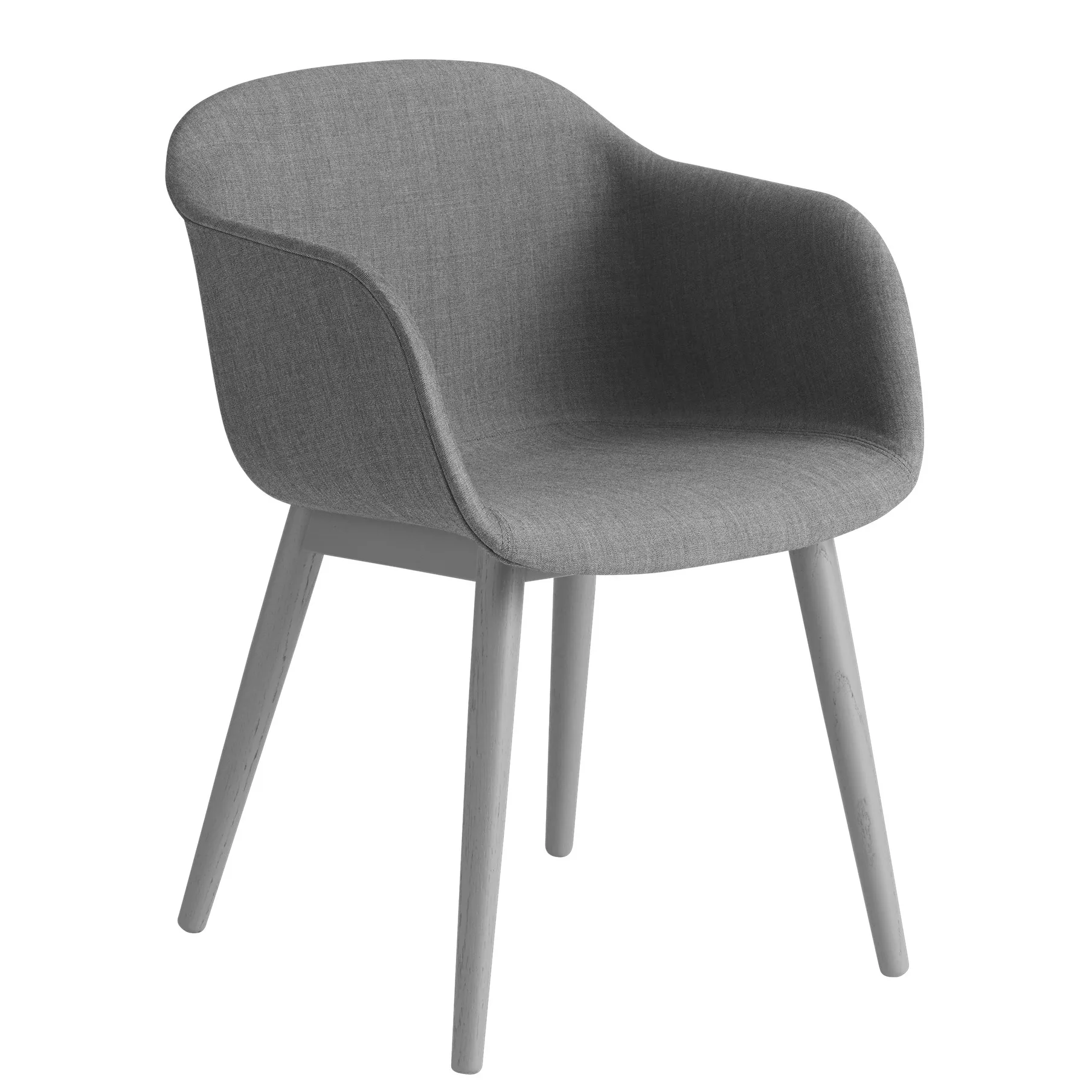 Silla Fiber con reposabrazos y patas de madera, Remix 133-grey Muuto