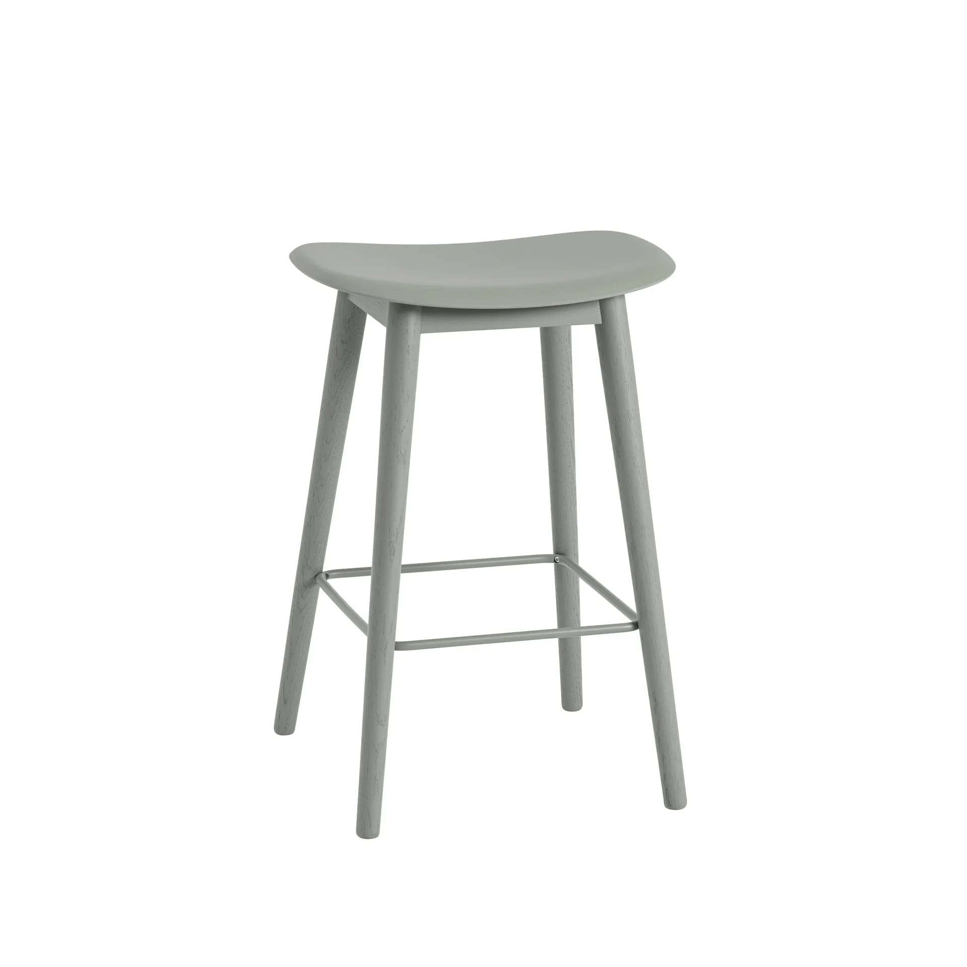 Silla Fiber counter stool 65 cm, Dusty green, patas verdes Muuto