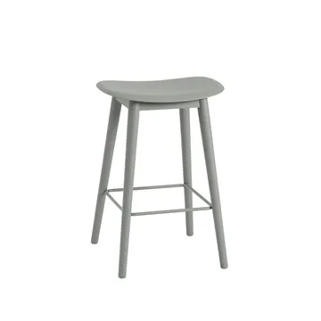 Silla Fiber counter stool 65 cm - Dusty green, patas verdes - Muuto