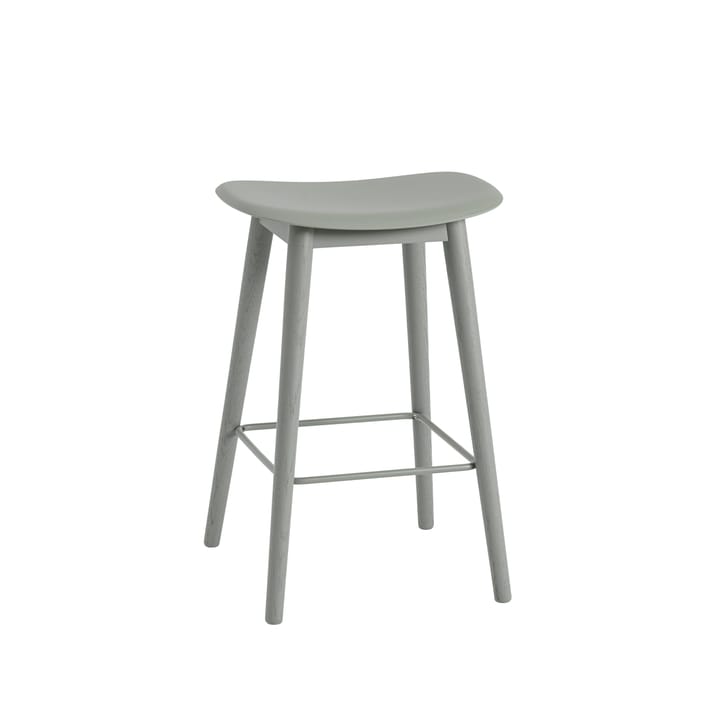 Silla Fiber counter stool 65 cm - Dusty green, patas verdes - Muuto
