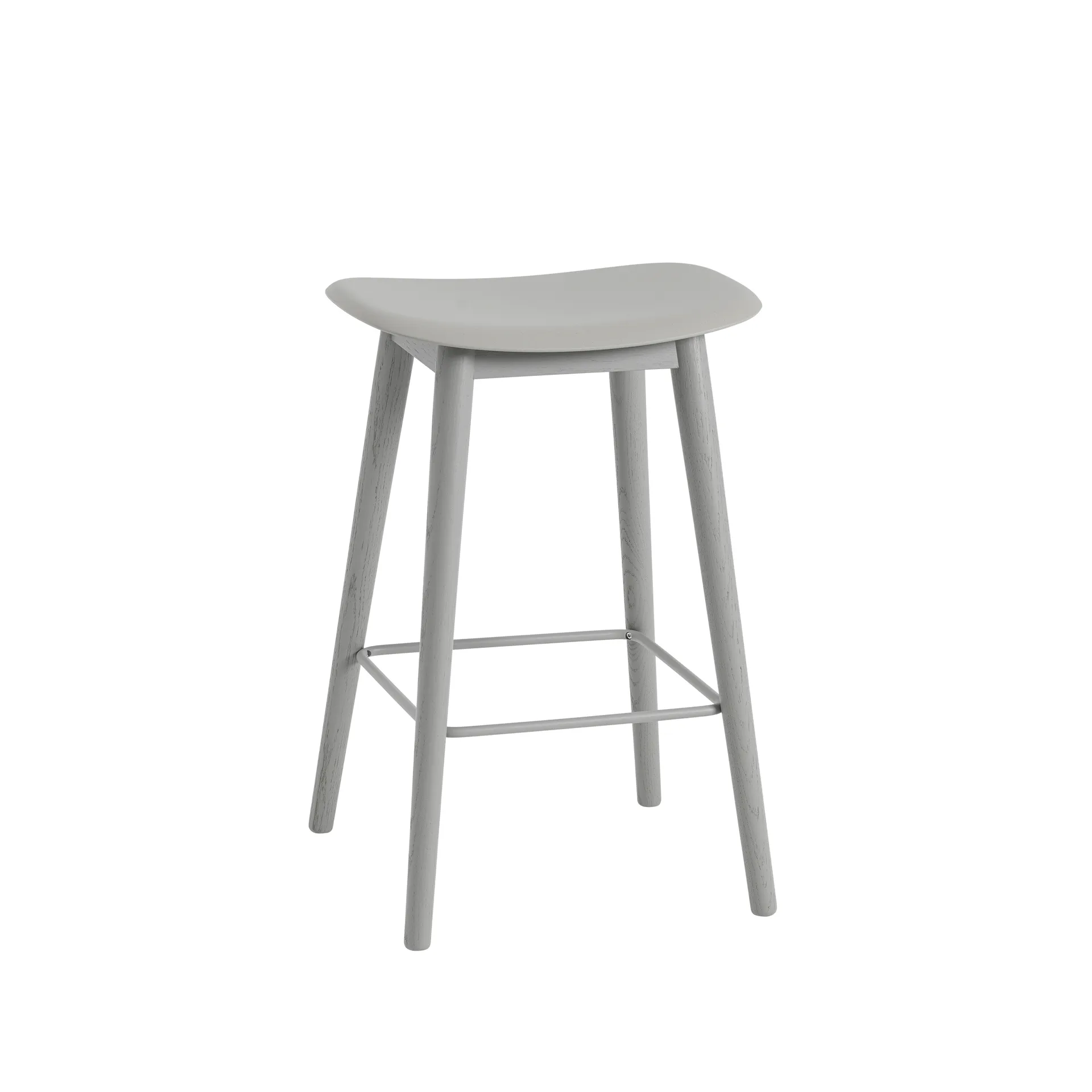 Silla Fiber counter stool 65 cm, Grey, patas grises Muuto