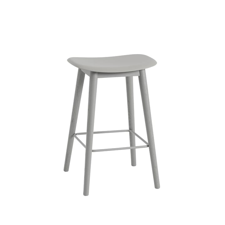 Silla Fiber counter stool 65 cm - Grey, patas grises - Muuto