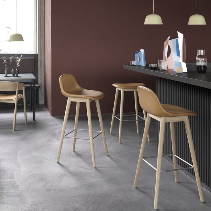 Silla Fiber counter stool 65 cm - Grey, patas grises - Muuto