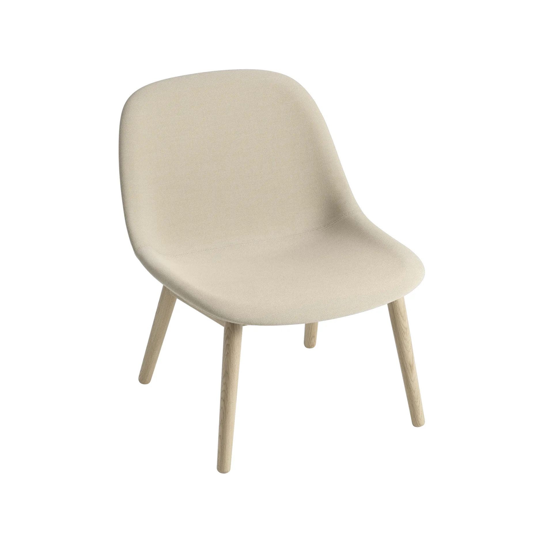 Silla Fiber Lounge con patas de roble, Steelcut trio 236 Muuto