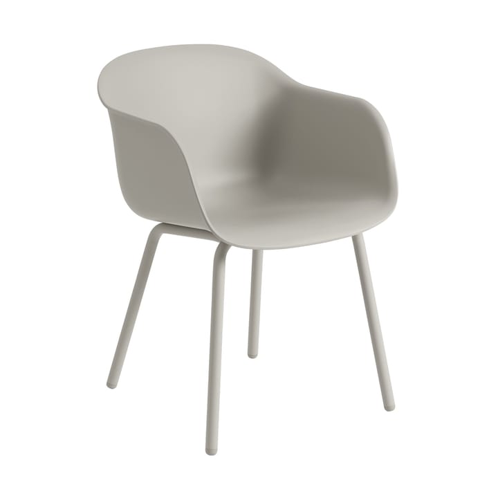 Silla Fiber Outdoor Armchair con patas de acero - Grey (plastic) - Muuto