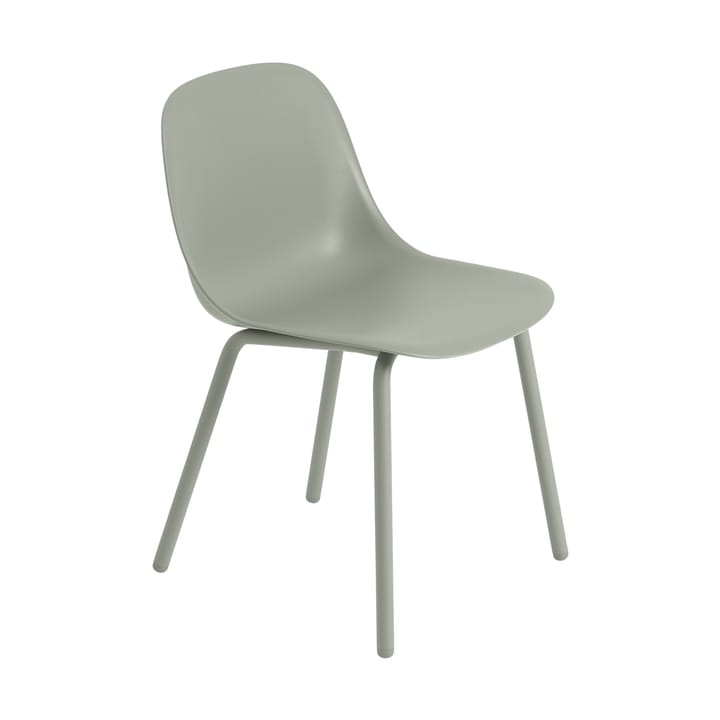 Silla Fiber Outdoor side chair con patas de acero - Dusty green - Muuto