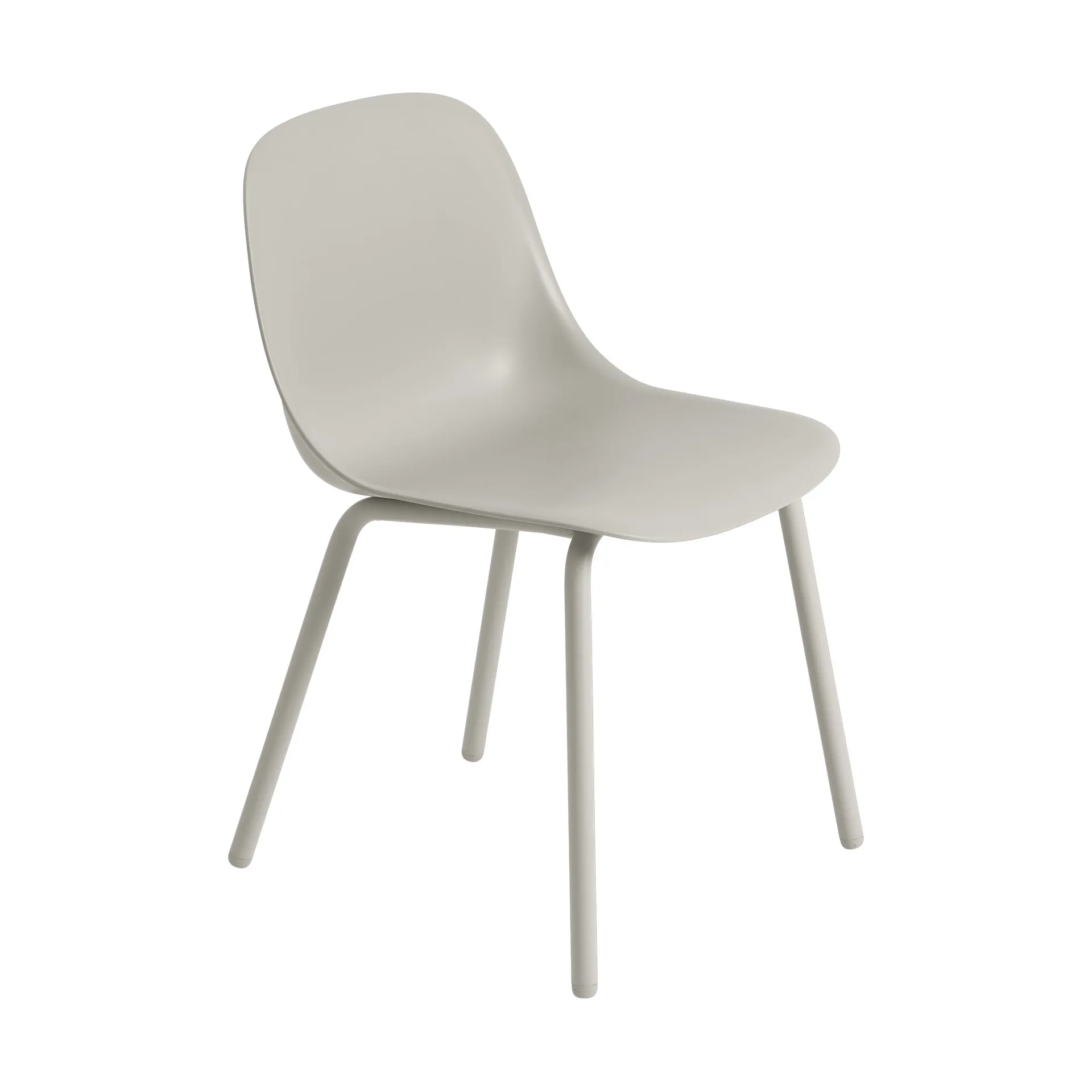 Silla Fiber Outdoor side chair con patas de acero, Grey Muuto