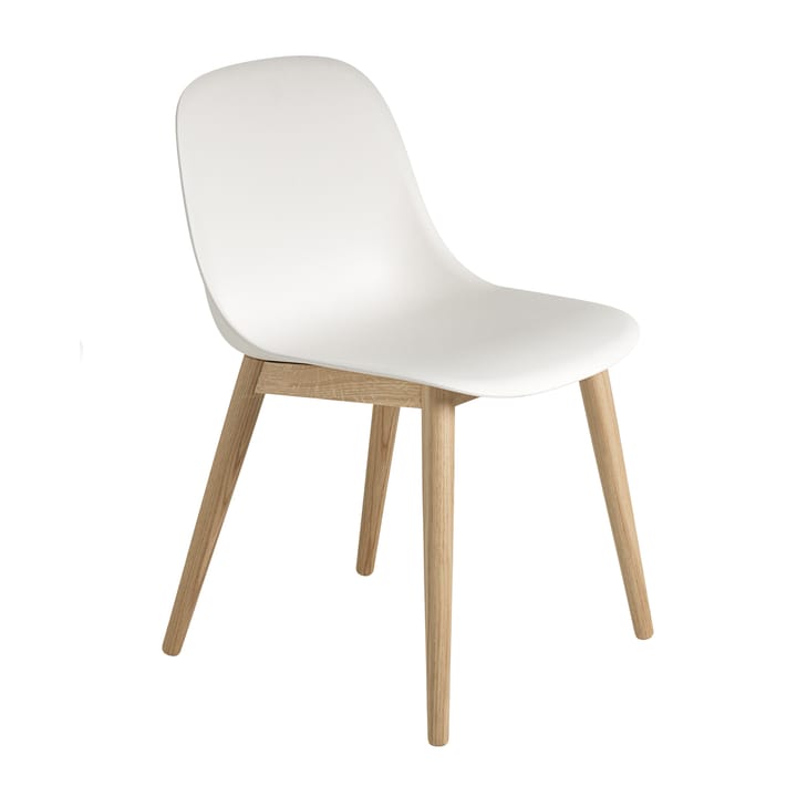 Silla Fiber Side Chair con patas de madera - blanco-roble - Muuto