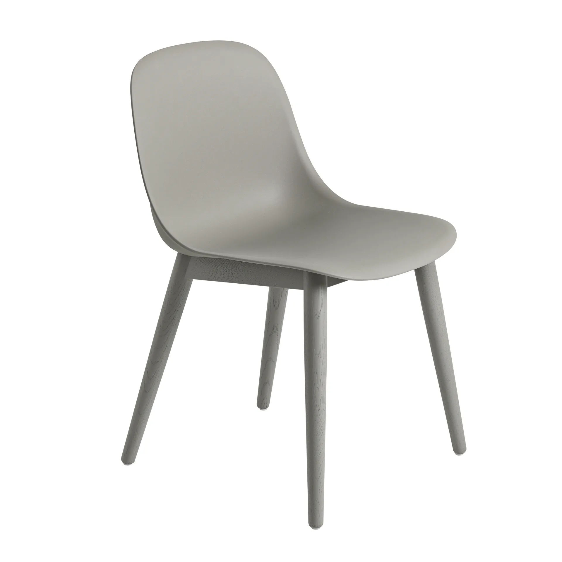 Silla Fiber Side Chair con patas de madera, Grey (plástico) Muuto