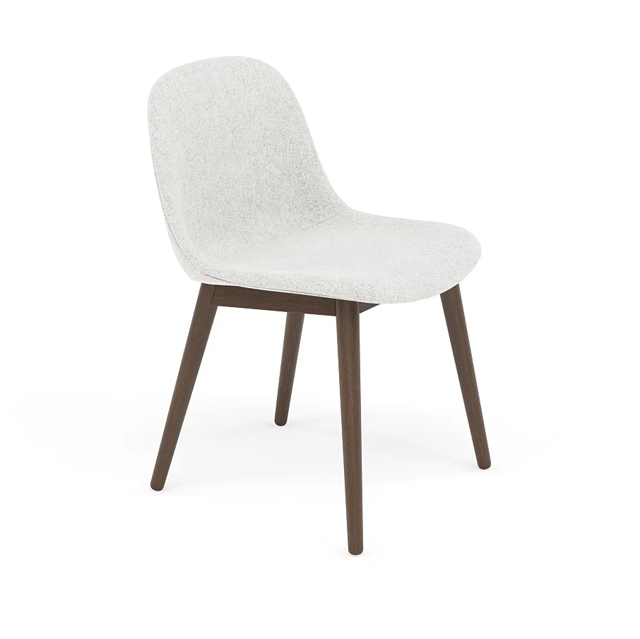 Silla Fiber Side Chair con patas de madera, Hallingdal nr110-stained dark brown Muuto