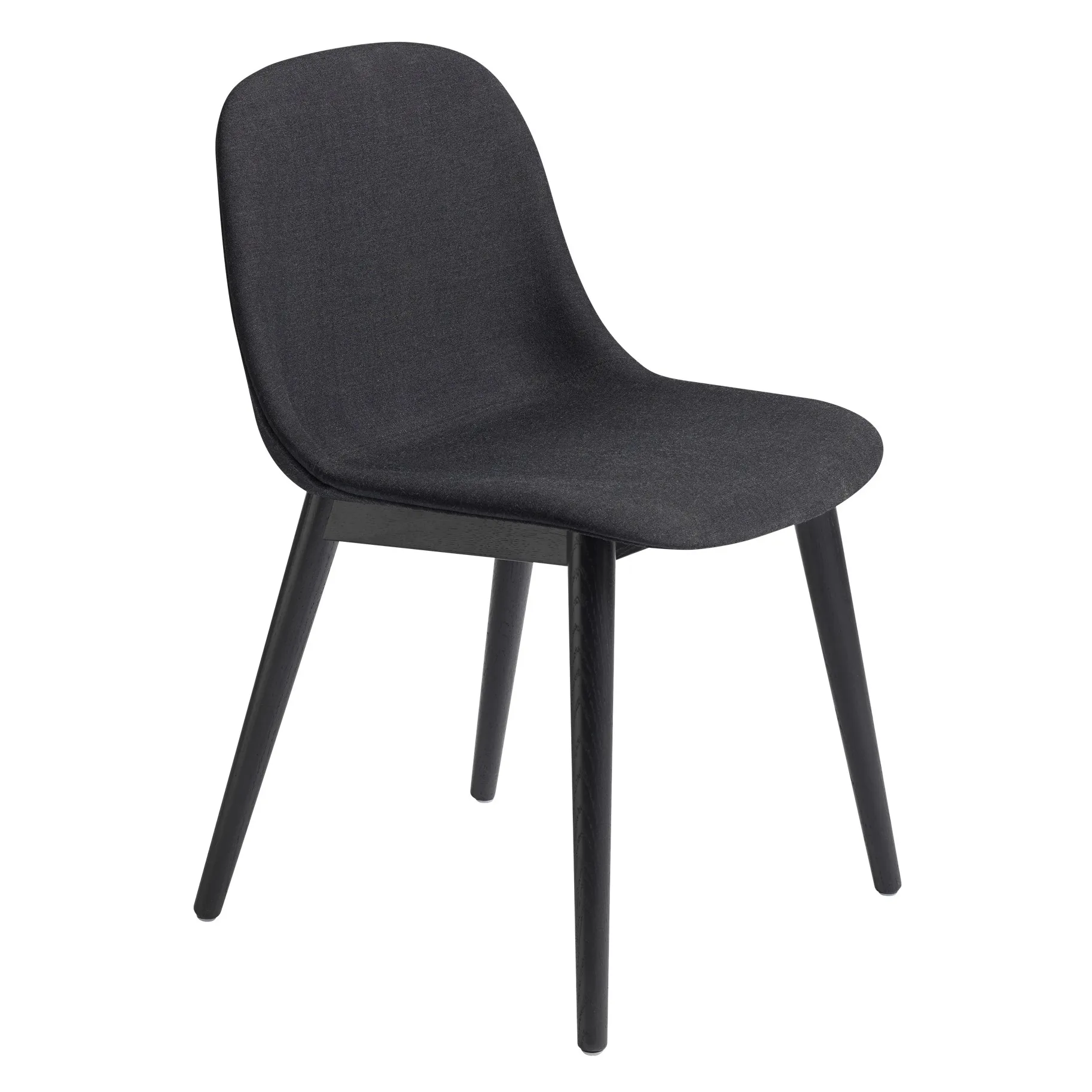 Silla Fiber Side Chair con patas de madera, Remix 183-black Muuto