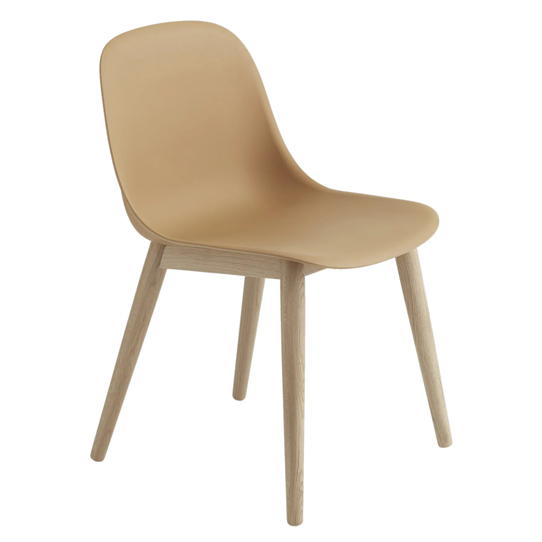 Silla Fiber Side Chair con patas de madera, Roble-ocre Muuto