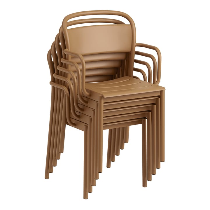 Silla Linear steel armchair, Burnt orange Muuto