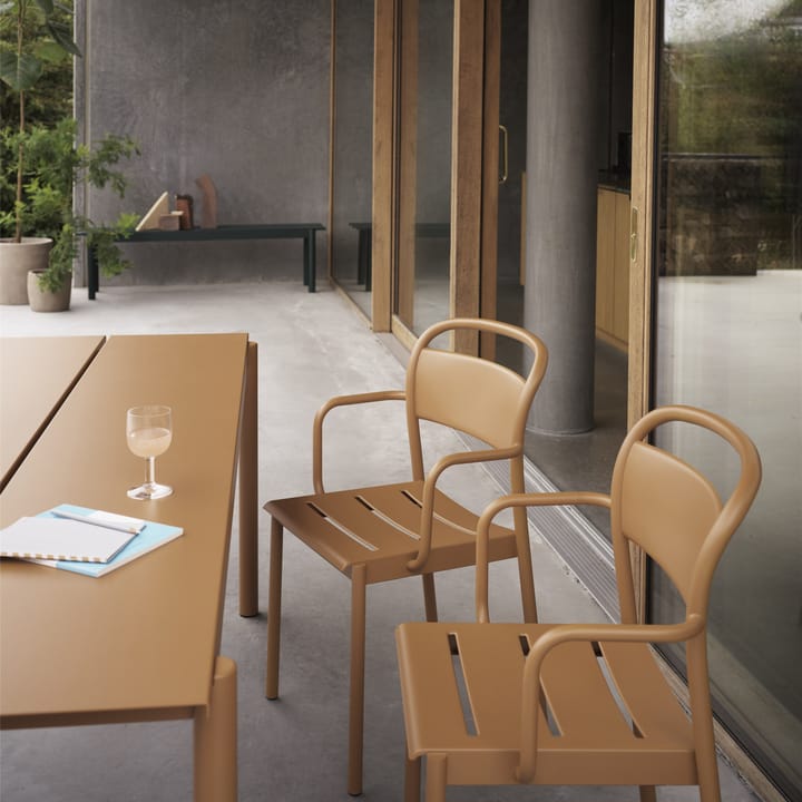 Silla Linear steel armchair, Burnt orange Muuto