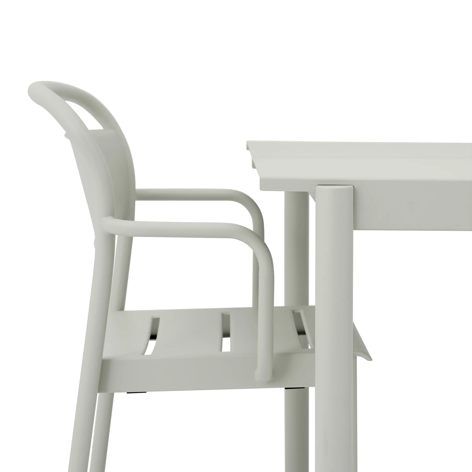 Silla Linear steel armchair, grey (RAL 7044) Muuto