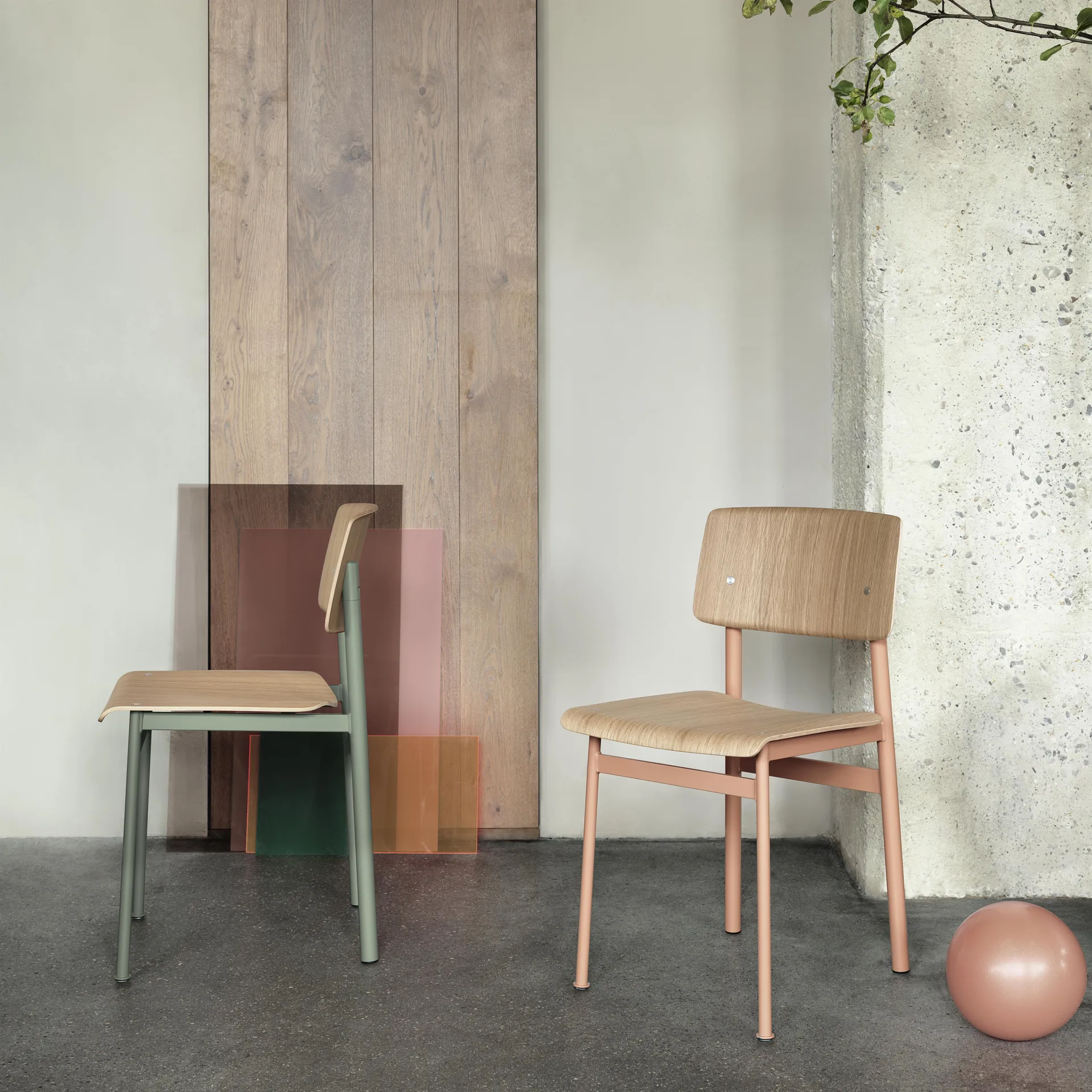Silla Loft Chair, Roble-dusty green Muuto