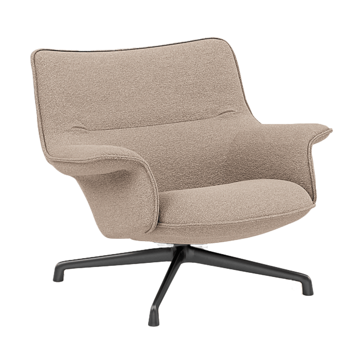 Sillón bajo Doze con base giratoria - Hearth 6 Anthracite/black - Muuto