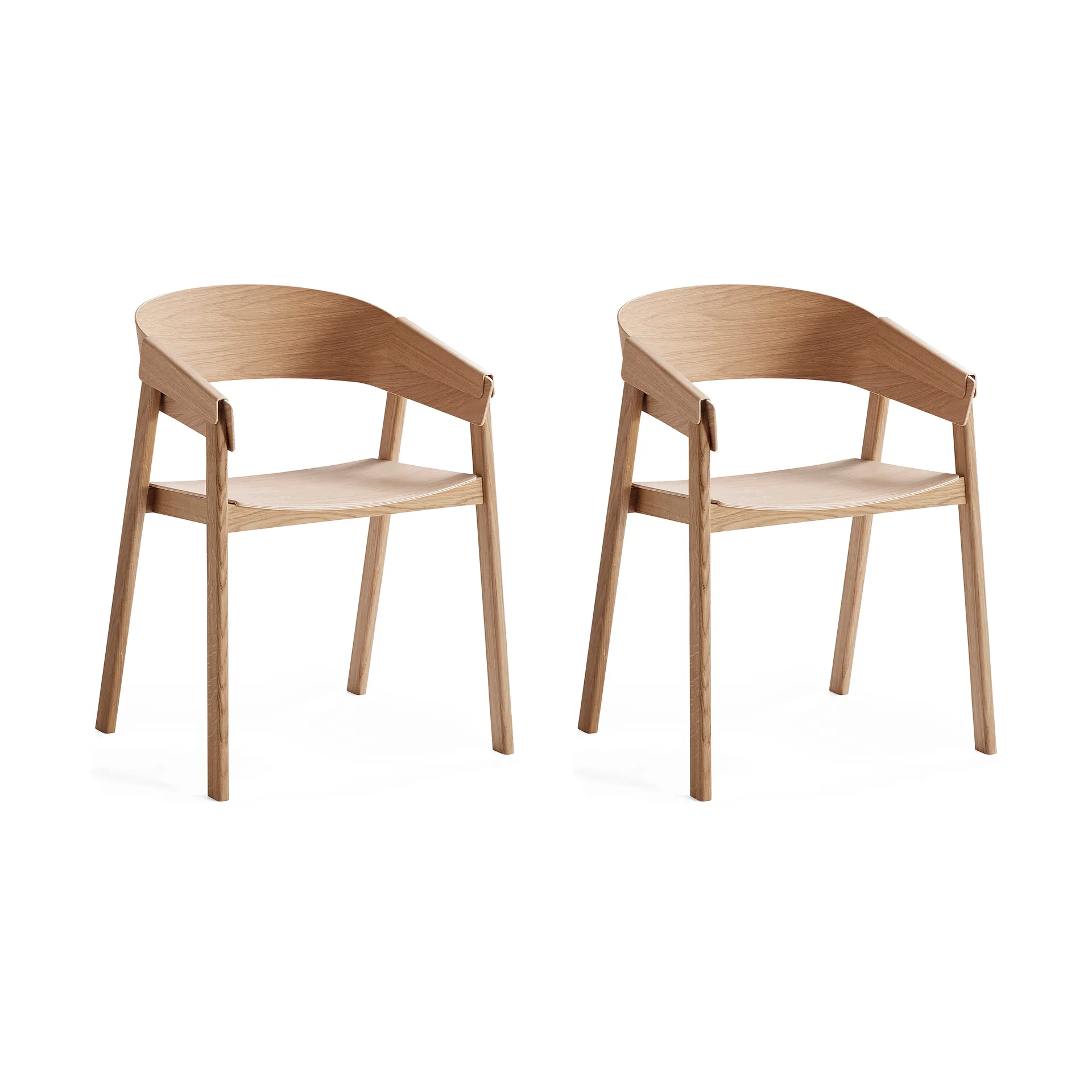 Sillón con brazos Cover Armchair, Roble, pack de 2 Muuto