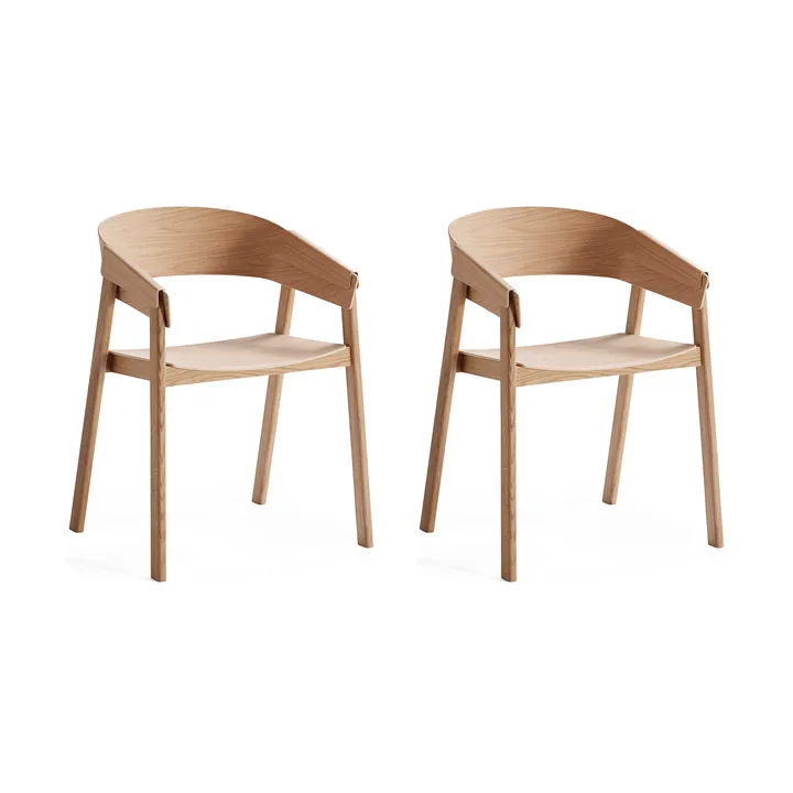 Sillón con brazos Cover Armchair, Roble, pack de 2 - Muuto