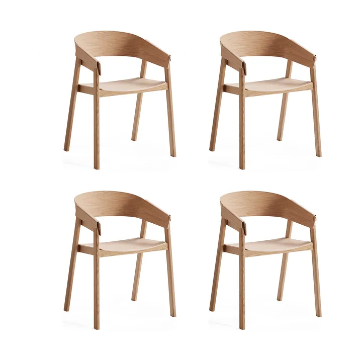 Sillón con brazos Cover Armchair, Roble, pack de 4 - Muuto