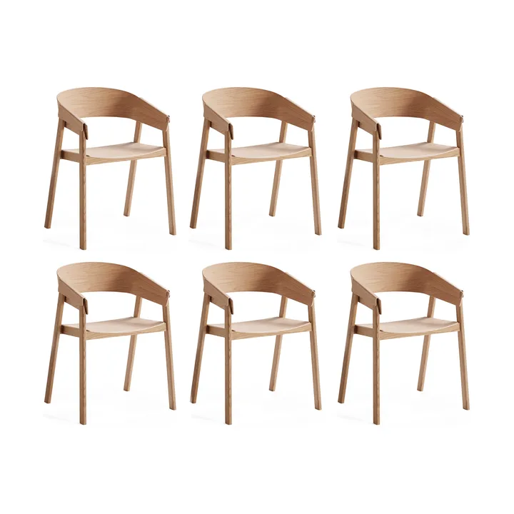 Sillón con brazos Cover Armchair, Roble, pack de 6 - Muuto