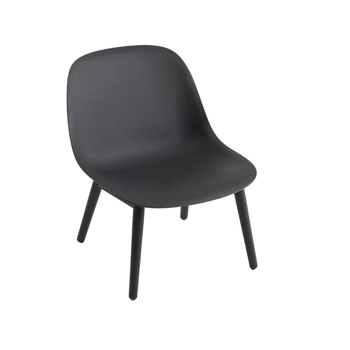 Sillón Fiber base madera, Black, patas negras Muuto