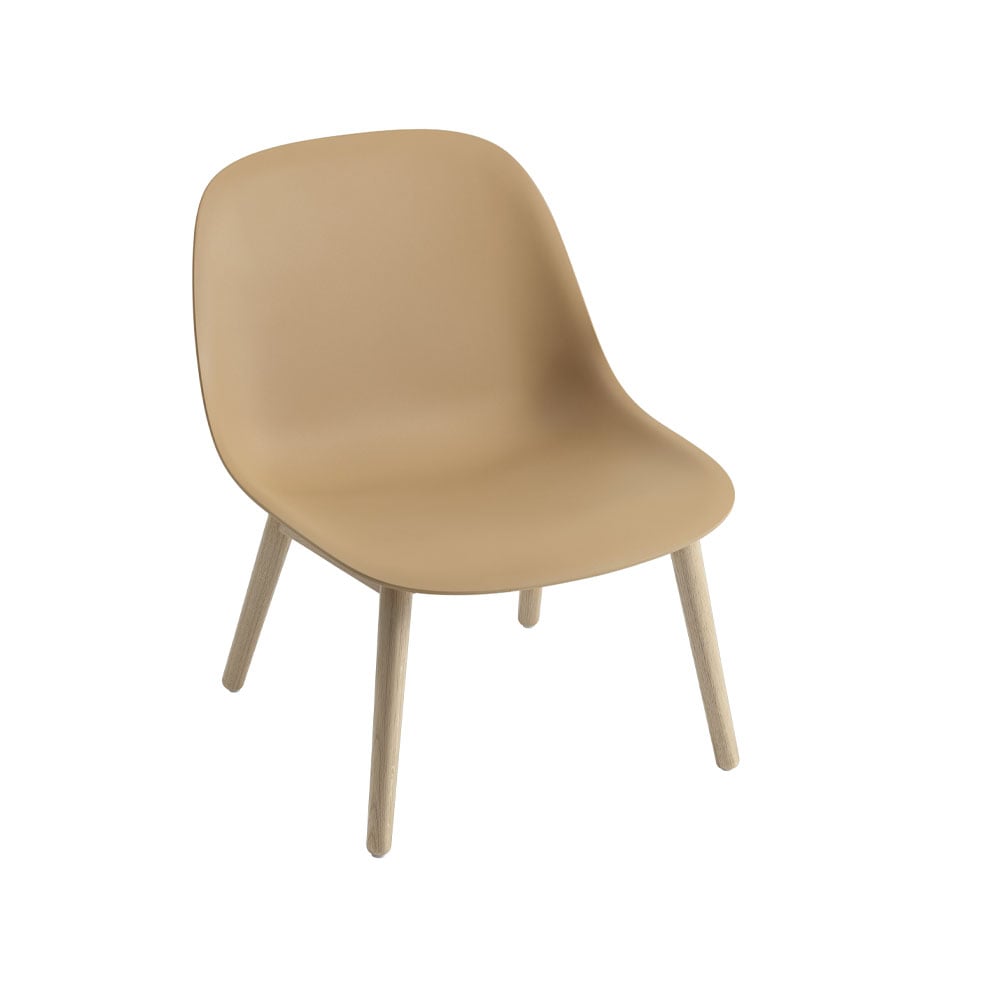 Muuto Sillón Fiber base madera Ochre, patas de roble