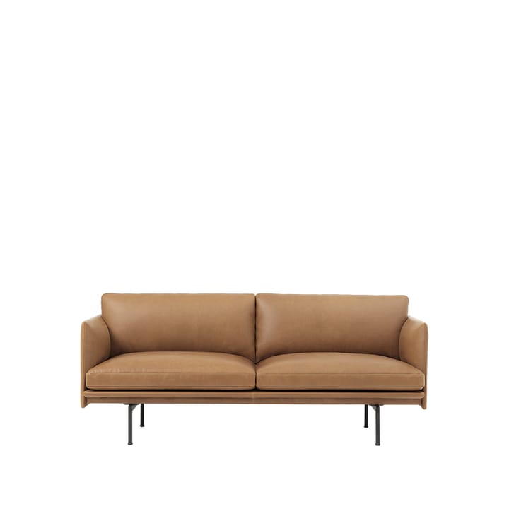 Sofá de 2 plazas Outline - Refine leather cognac-Black - Muuto