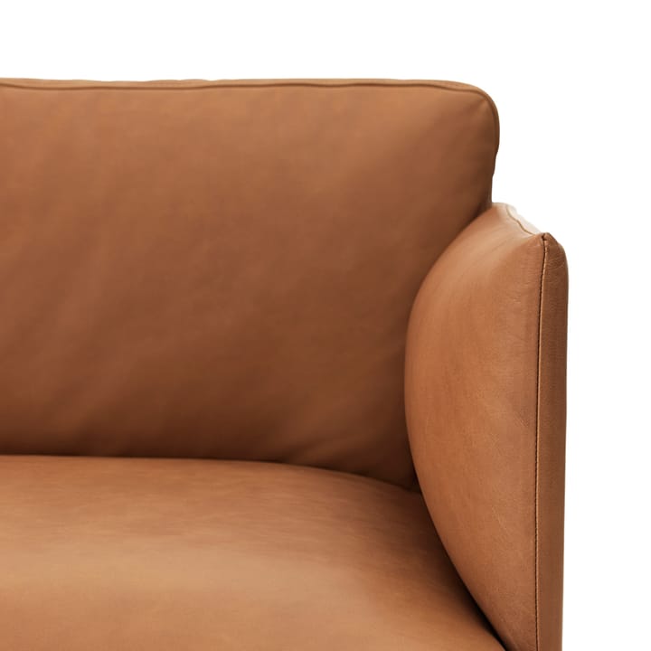 Sofá de 2 plazas Outline - Refine leather cognac-Black - Muuto