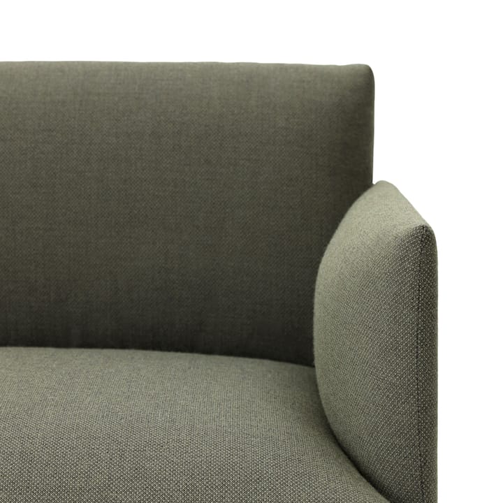 Sofá de 3 plazas Outline tela - Tela fiord 151 grey, patas negras - Muuto