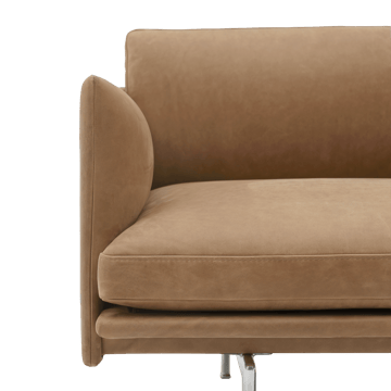 Sofá de 3,5 plazas Outline polished alu - Grace leather Camel - Muuto