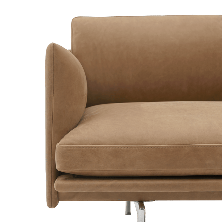 Sofá de 3,5 plazas Outline polished alu - Grace leather Camel - Muuto