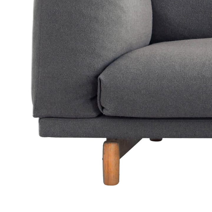 Sofá Rest, 2 plazas-remix 163 grey-patas de roble Muuto