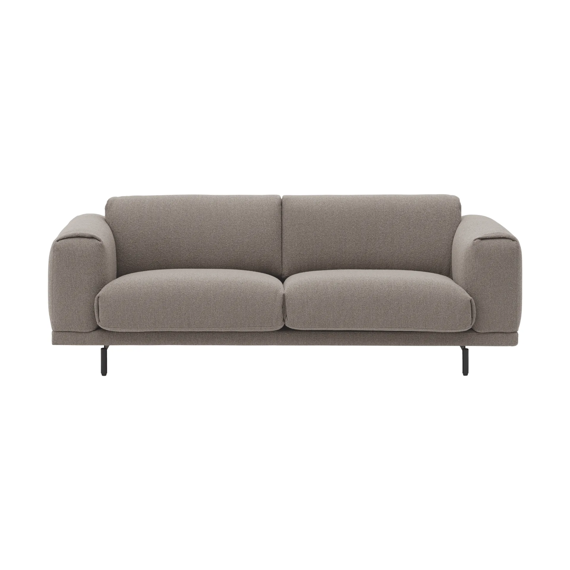 Sofá Rest, 3 plazas, Hearth 6 grey-patas negras Muuto