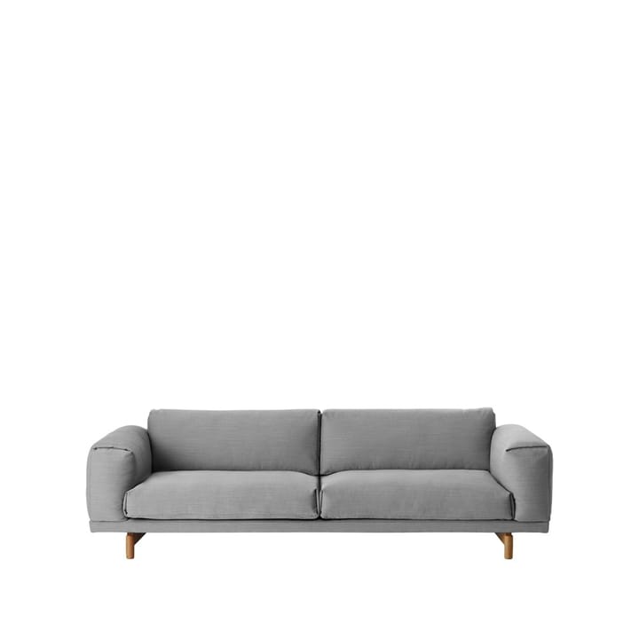 Sofá Rest - 3 plazas tela steelcut trio ii 133 light grey, patas de roble - Muuto