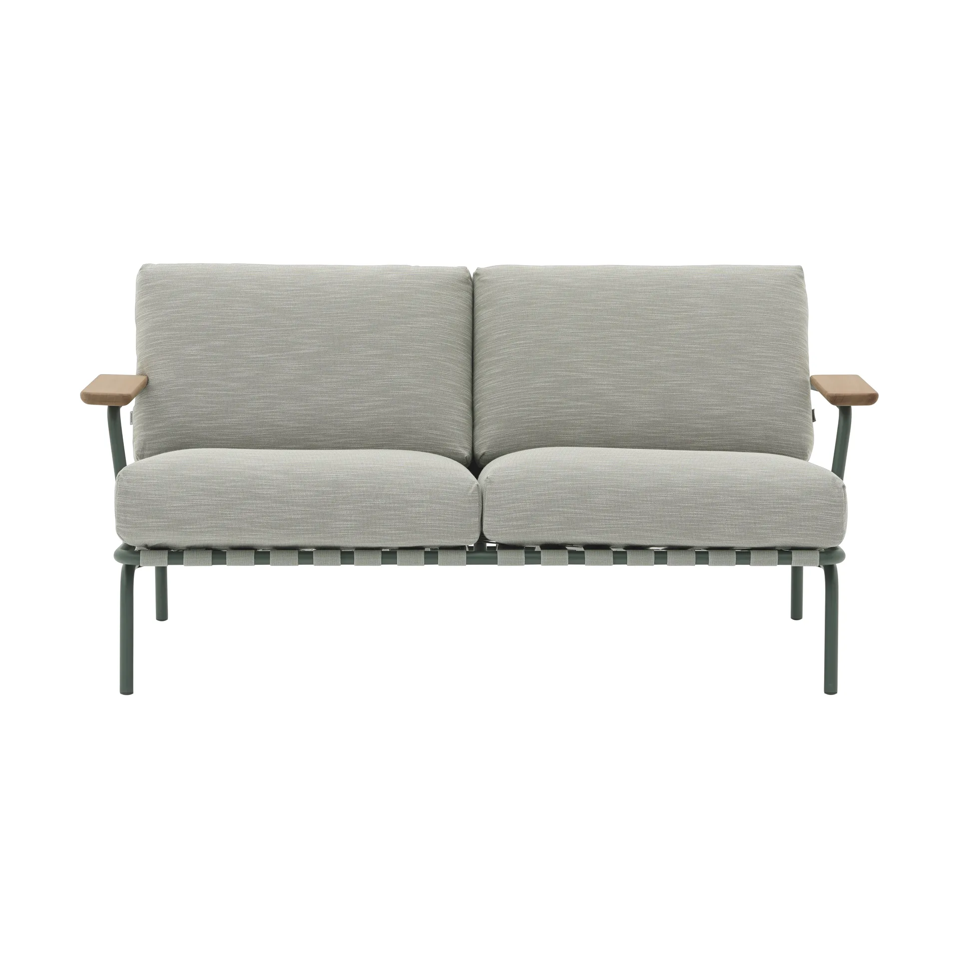 Sofá Settle de 2 plazas, Ribbed Weave 2 Dark green Muuto