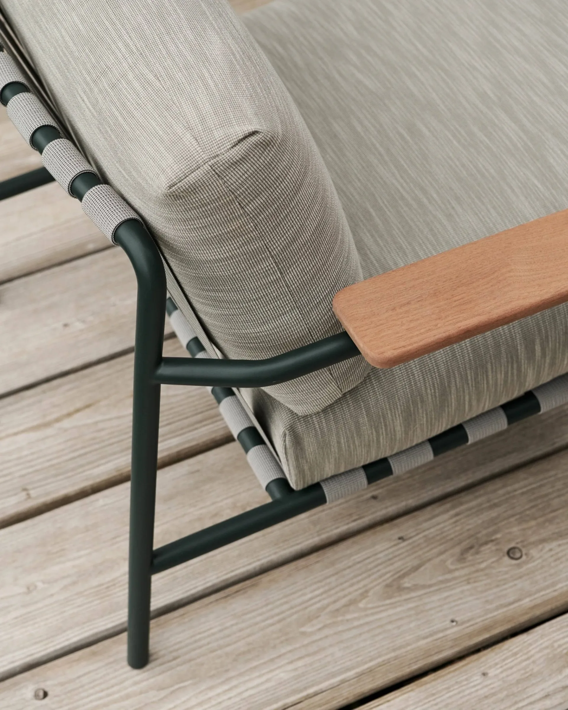 Sofá Settle de 2 plazas, Ribbed Weave 2 Dark green Muuto