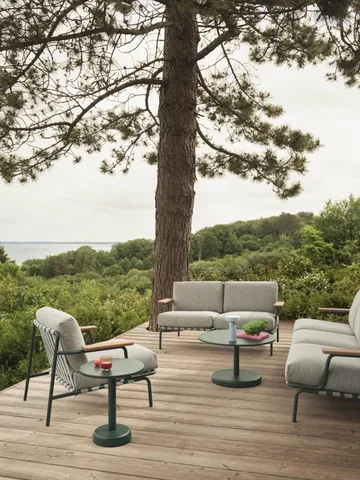 Sofá Settle de 2 plazas - Ribbed Weave 2 Dark green - Muuto