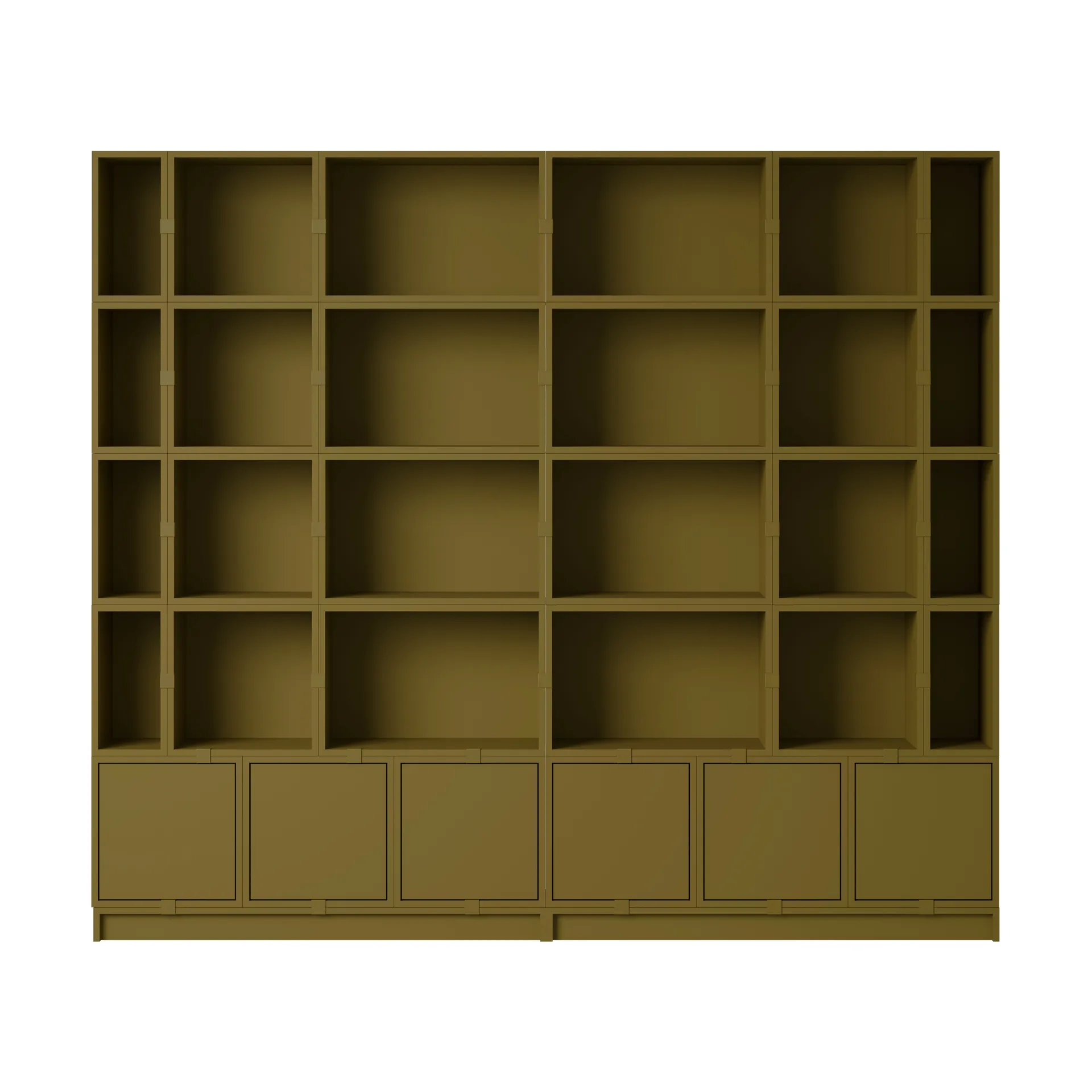 Stacked sistema de almacenamiento Bookcase Configuration 1, Brown Green Muuto