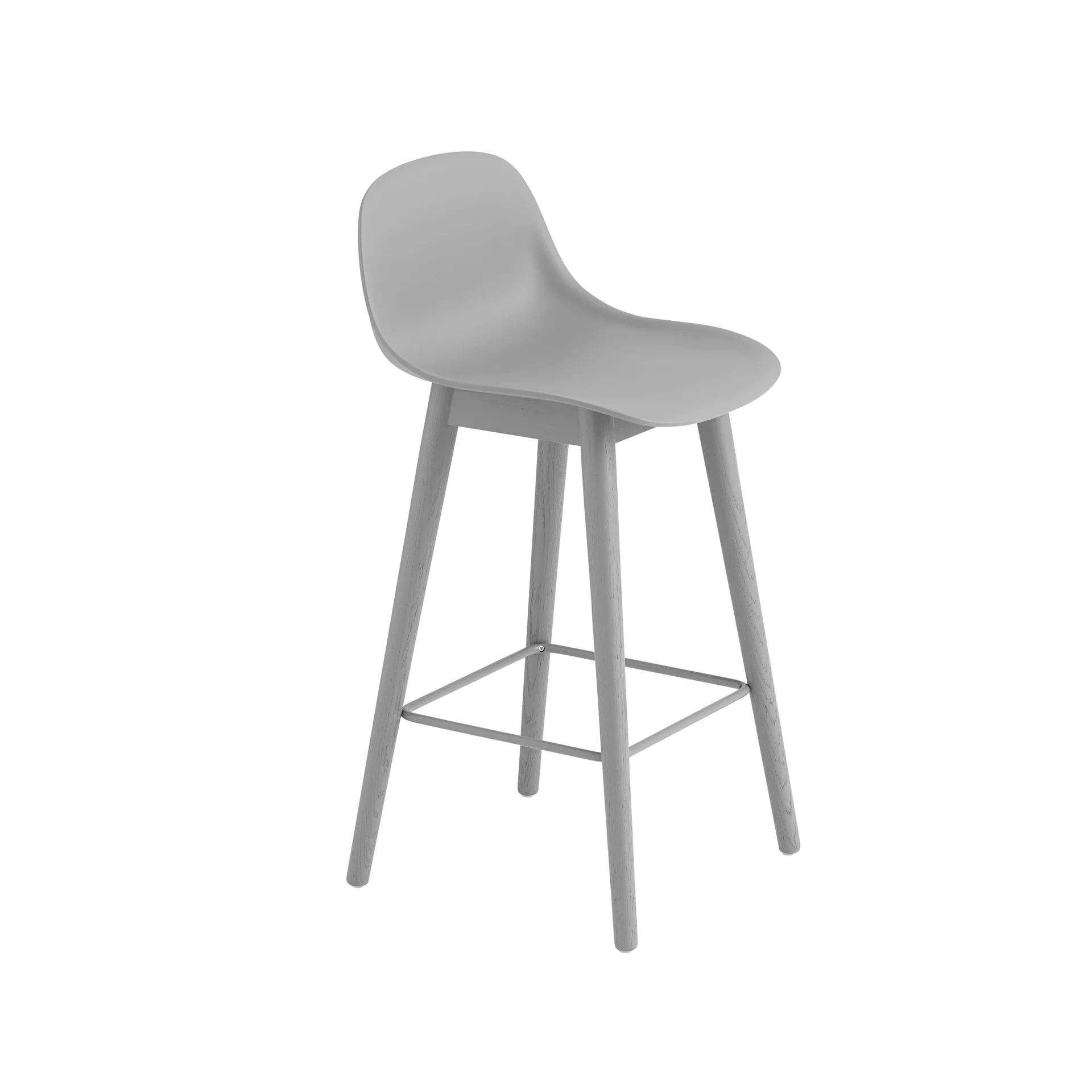 Taburete bar con respaldo Fiber 65 cm, Grey-patas grises Muuto