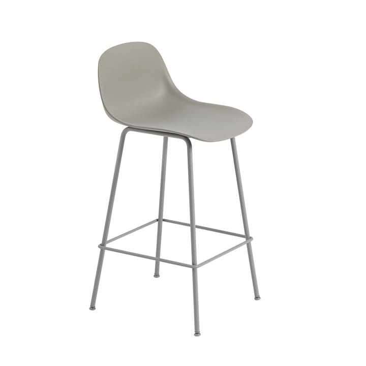 Taburete bar con respaldo Fiber Tube 65 cm - gris - Muuto