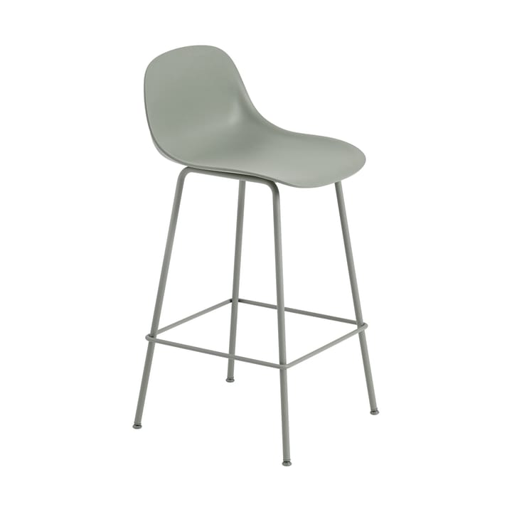 Taburete bar con respaldo Fiber Tube 75 cm - Dusty green - Muuto