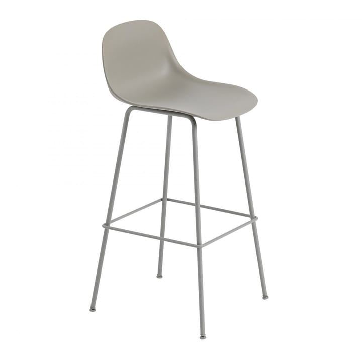 Taburete bar con respaldo Fiber Tube 75 cm - gris - Muuto