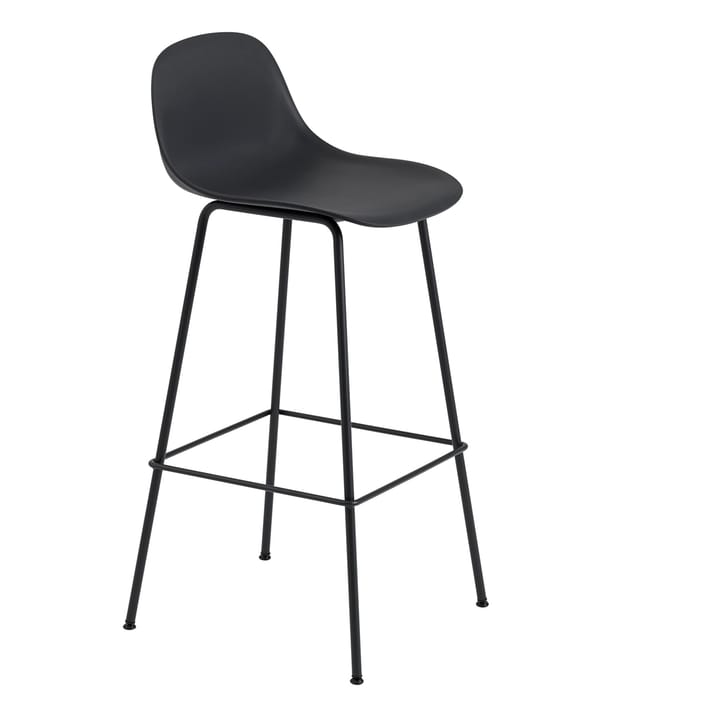 Taburete bar con respaldo Fiber Tube 75 cm - negro - Muuto